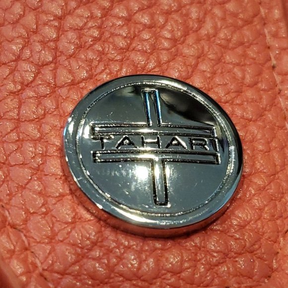 Tahari Wallet Clutch Wristlet RFID Zip Snap Pocket Coral 8”x 4.5” NWT - Picture 6 of 7